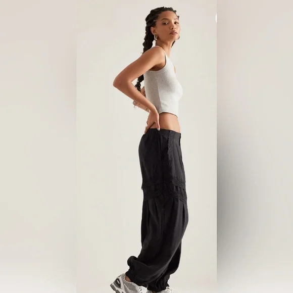 Anthropologie Pieced Black Lace Joggers Size S NWT - Picture 4 of 16